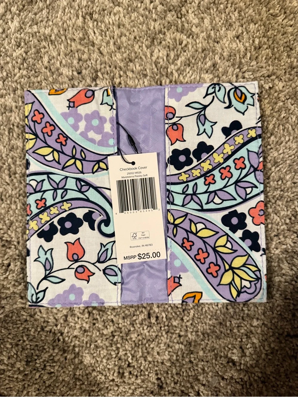 Vera Bradley Maddalena Paisley Cotton Checkbook Cover